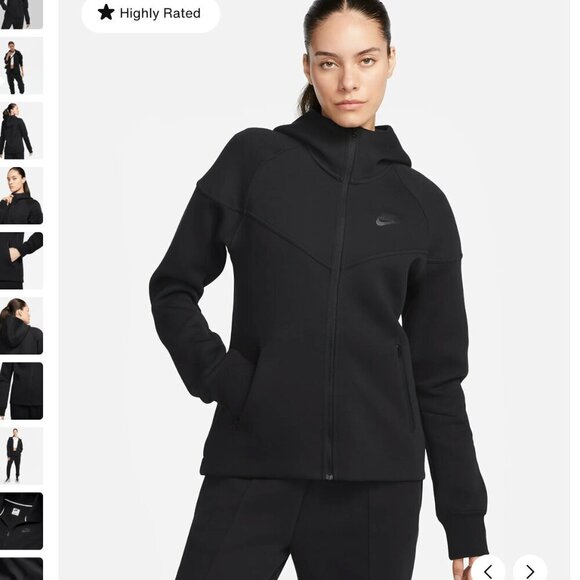 Nike Tops - Nike Sportswear Tech Fleece Windrunner Black Full-Zip Hoodie M NWT